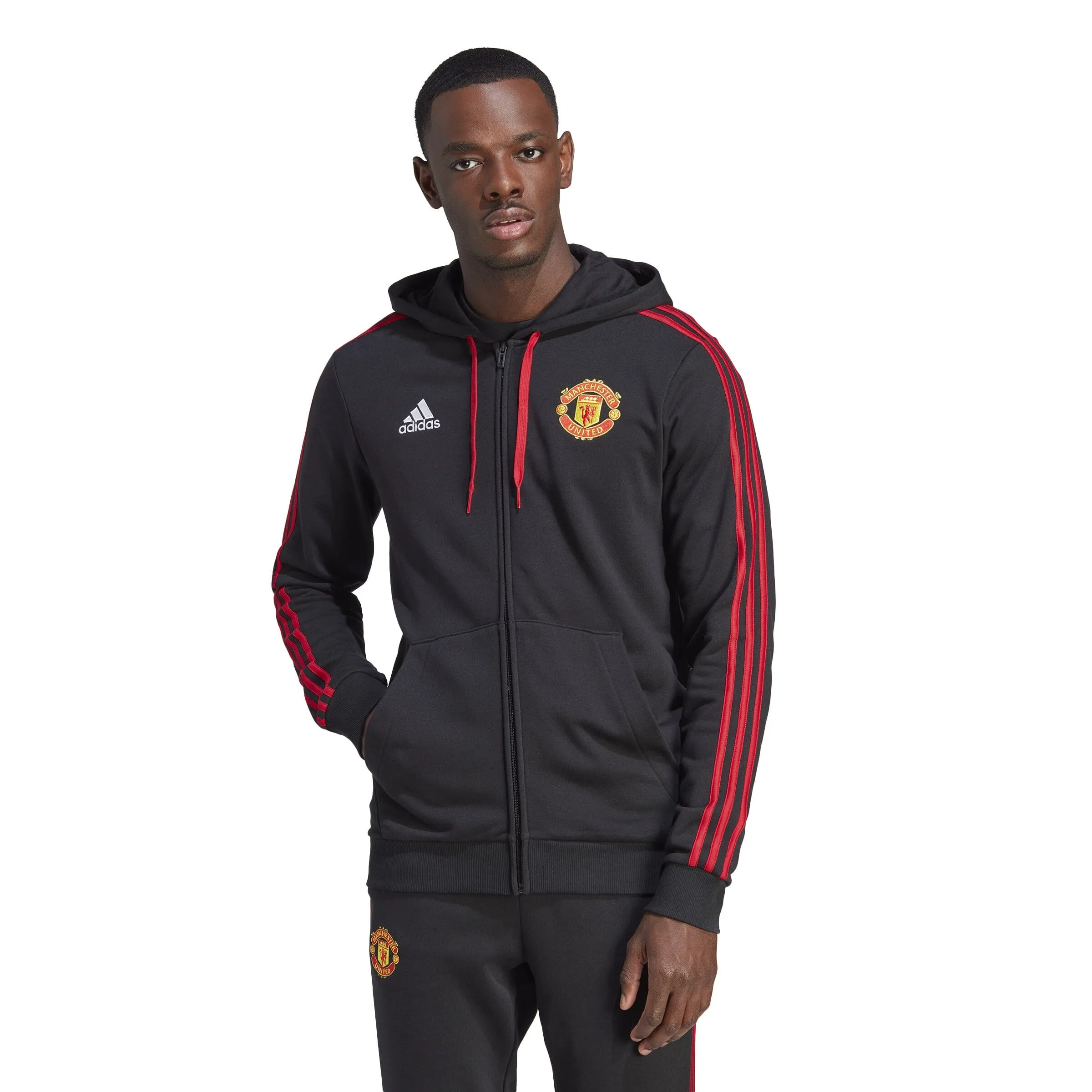 adidas Men's  Manchester United FC 23/24 DNA Full Zip Hoodie | IA8529