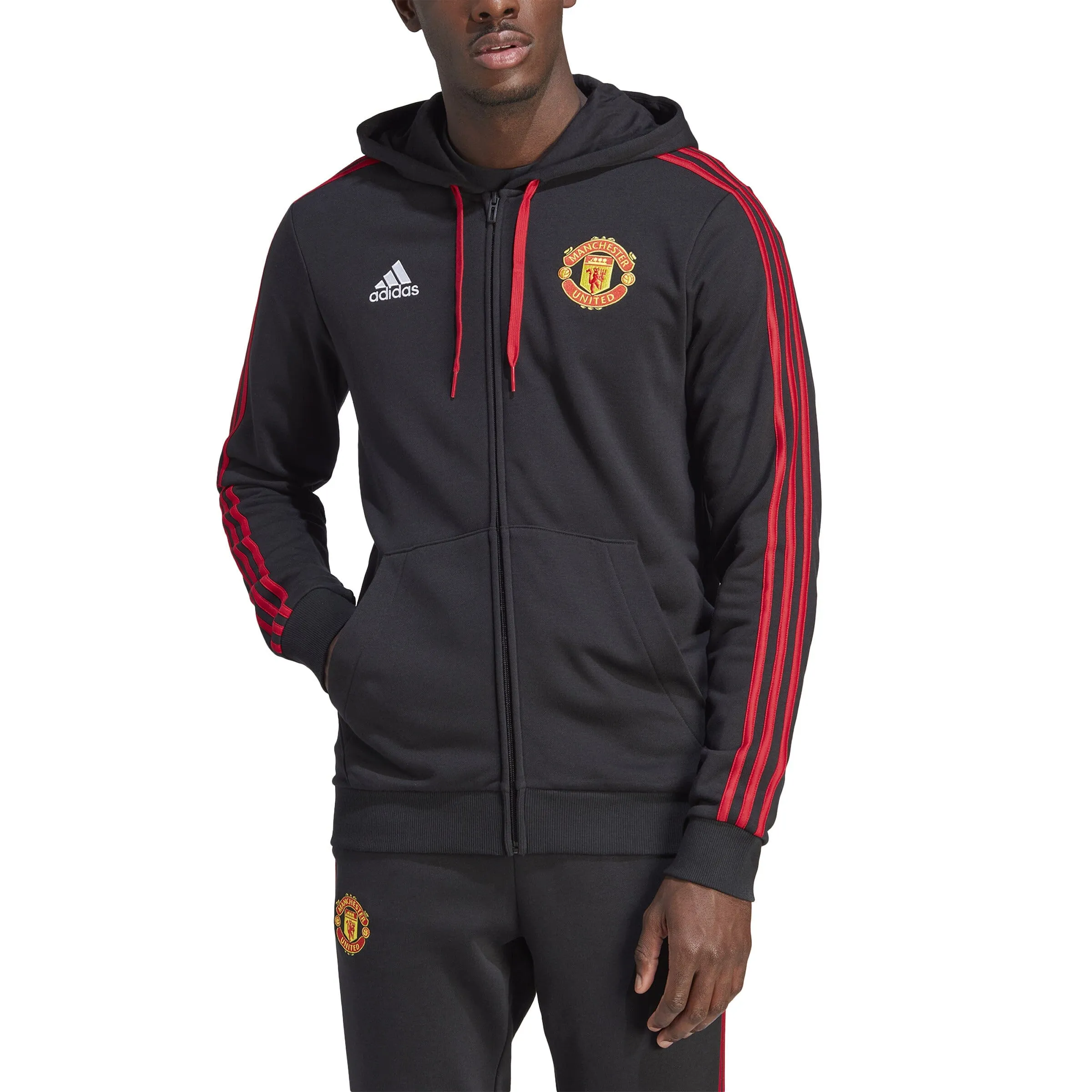 adidas Men's  Manchester United FC 23/24 DNA Full Zip Hoodie | IA8529