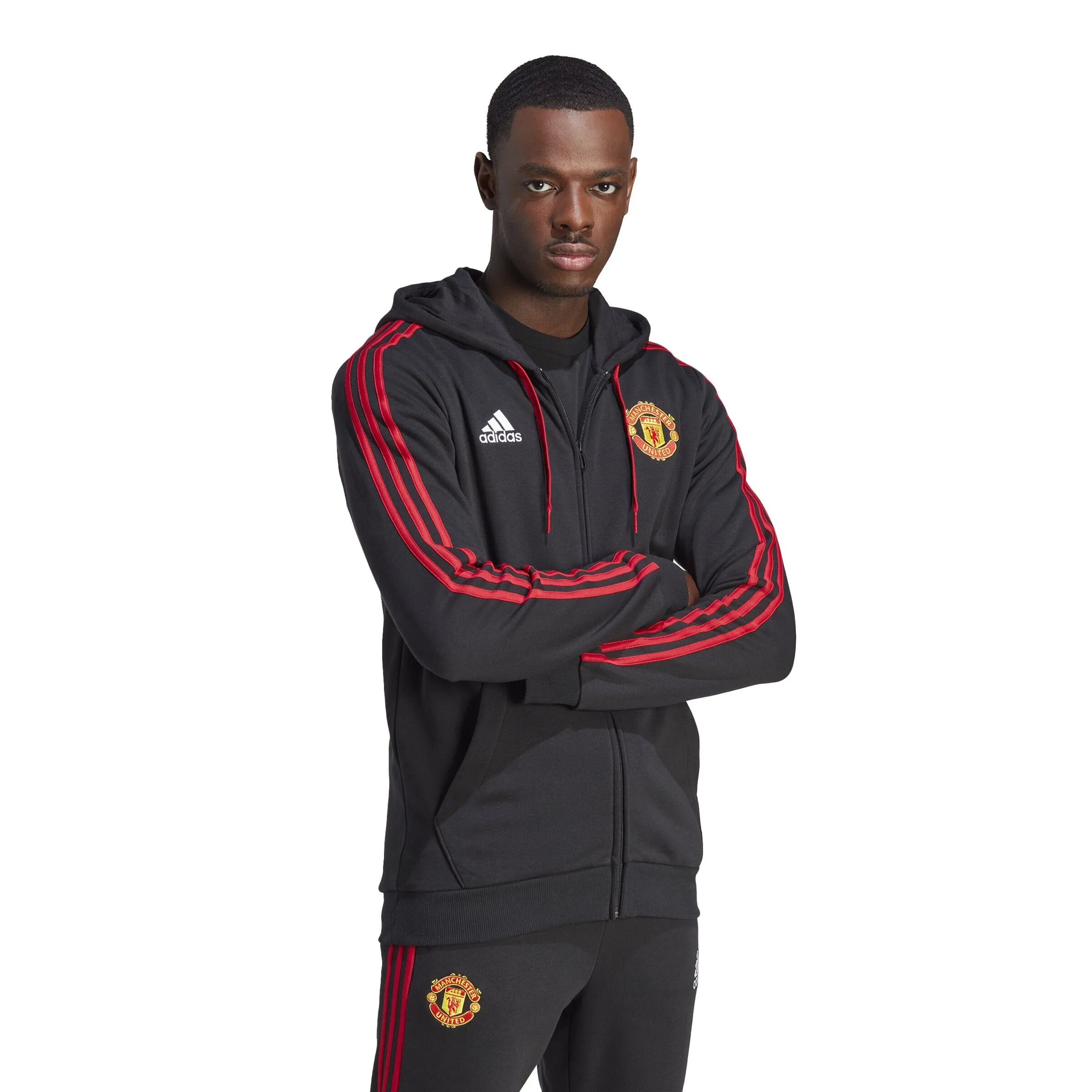 adidas Men's  Manchester United FC 23/24 DNA Full Zip Hoodie | IA8529