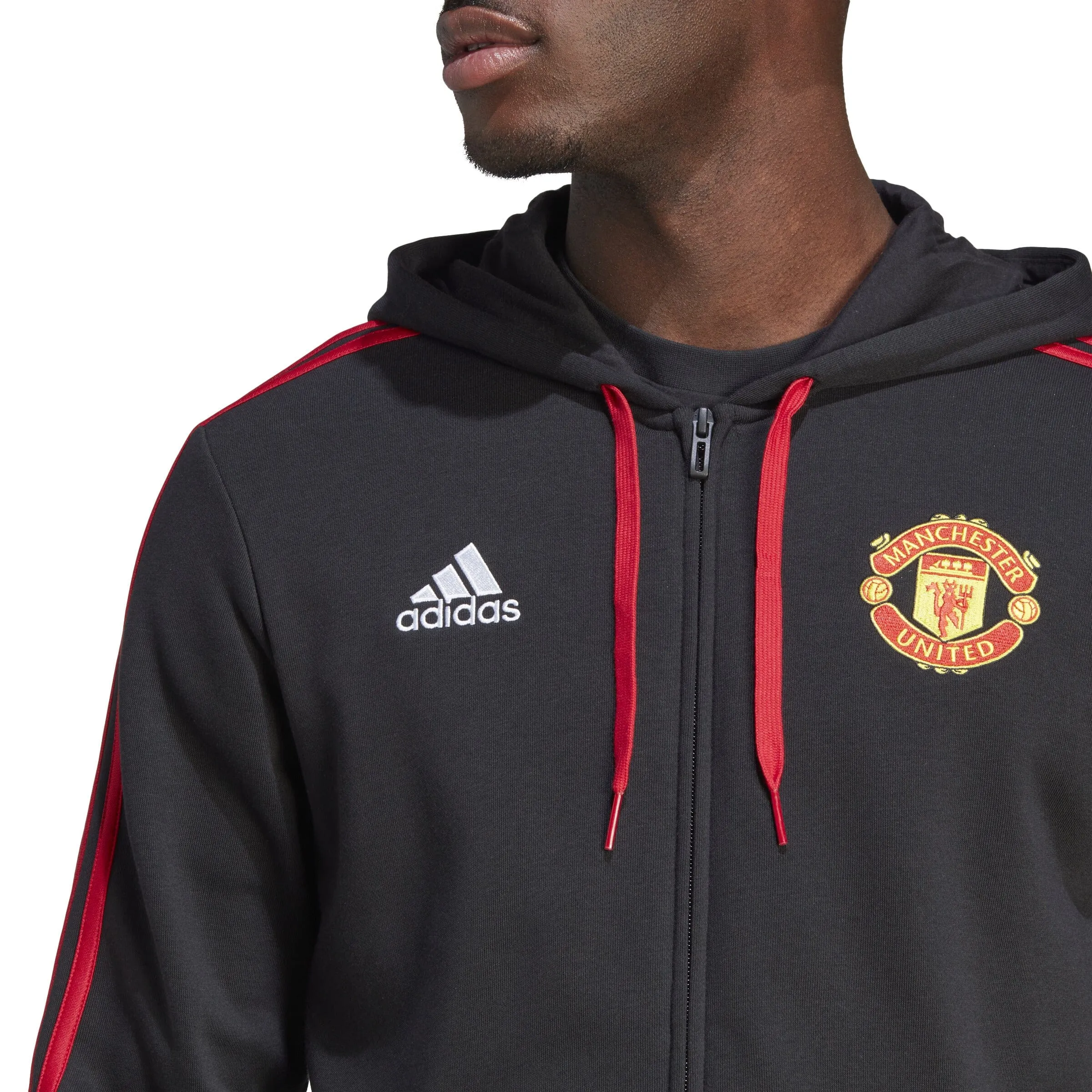 adidas Men's  Manchester United FC 23/24 DNA Full Zip Hoodie | IA8529