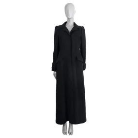 Alberta Ferretti Flared Maxi Wool Coat Black