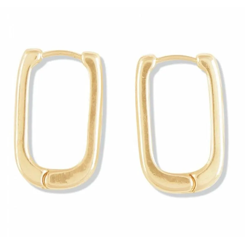 Alena Square Hoop Link Hook Drop Earrings