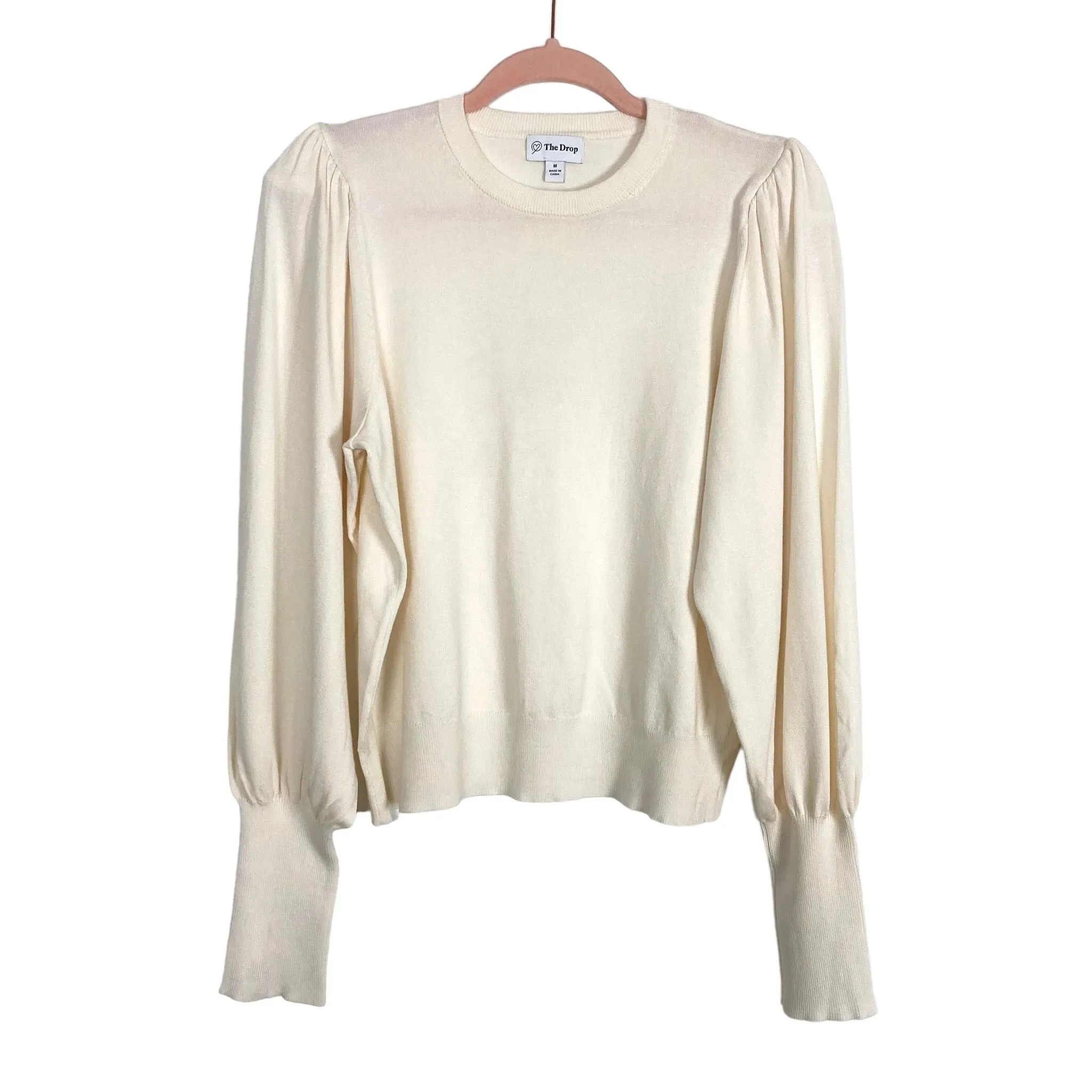 Amazon The Drop Cream Puff Sleeve Sweater- Size M