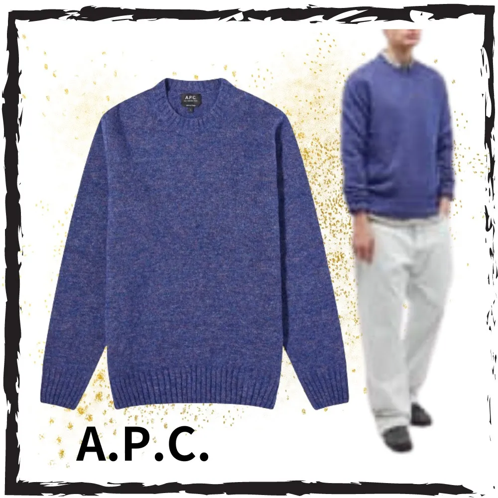 A.P.C.  |Unisex Wool Blended Fabrics Street Style Long Sleeves Plain