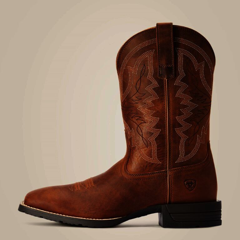 Ariat Men's Hybrid Ranchwork Western Boot in Thatch Brown