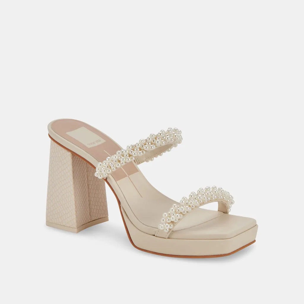 ARIELE Platform Heels Vanilla Pearls | Block Heeled Sandals– Dolce Vita 6866092490818