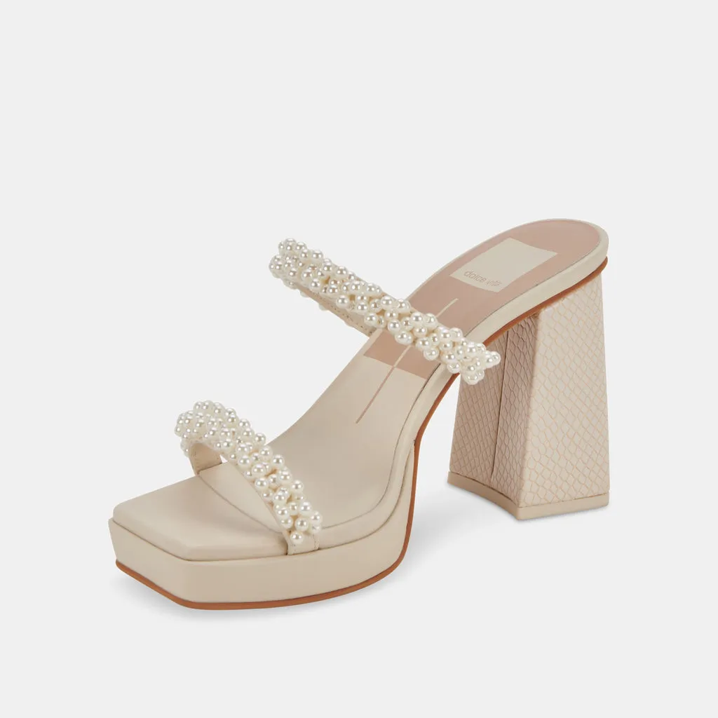 ARIELE Platform Heels Vanilla Pearls | Block Heeled Sandals– Dolce Vita 6866092490818