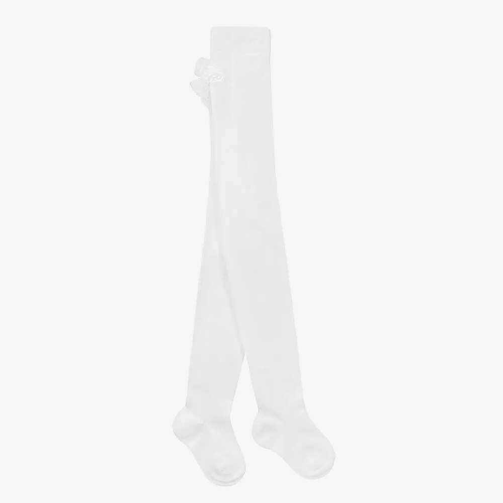 Baby Girls White Ruffle Tights