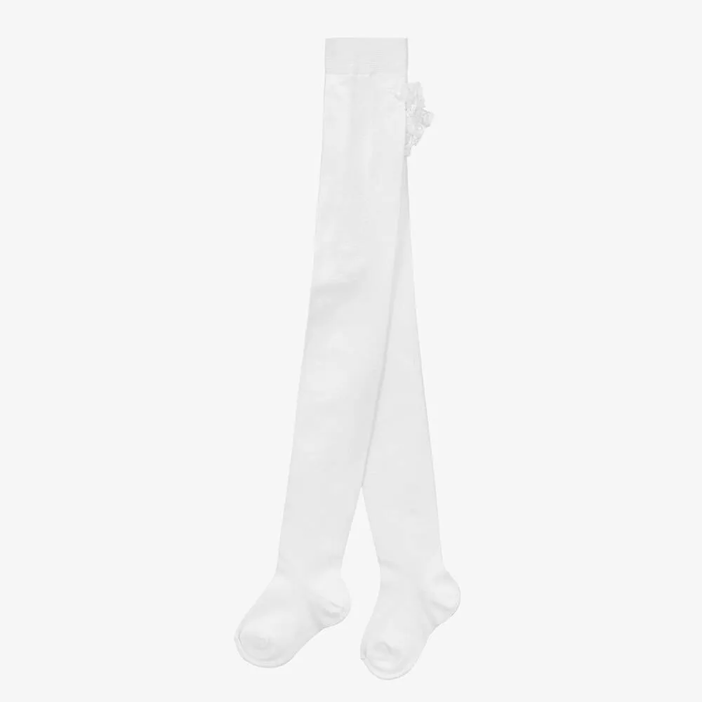 Baby Girls White Ruffle Tights