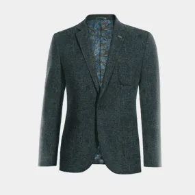  Blazer azul de donegal tweed slim fit de 1 botón