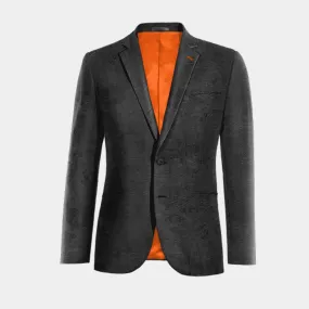  Blazer negro Ónix de terciopelo paisley de entretiempo