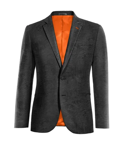  Blazer negro Ónix de terciopelo paisley de entretiempo