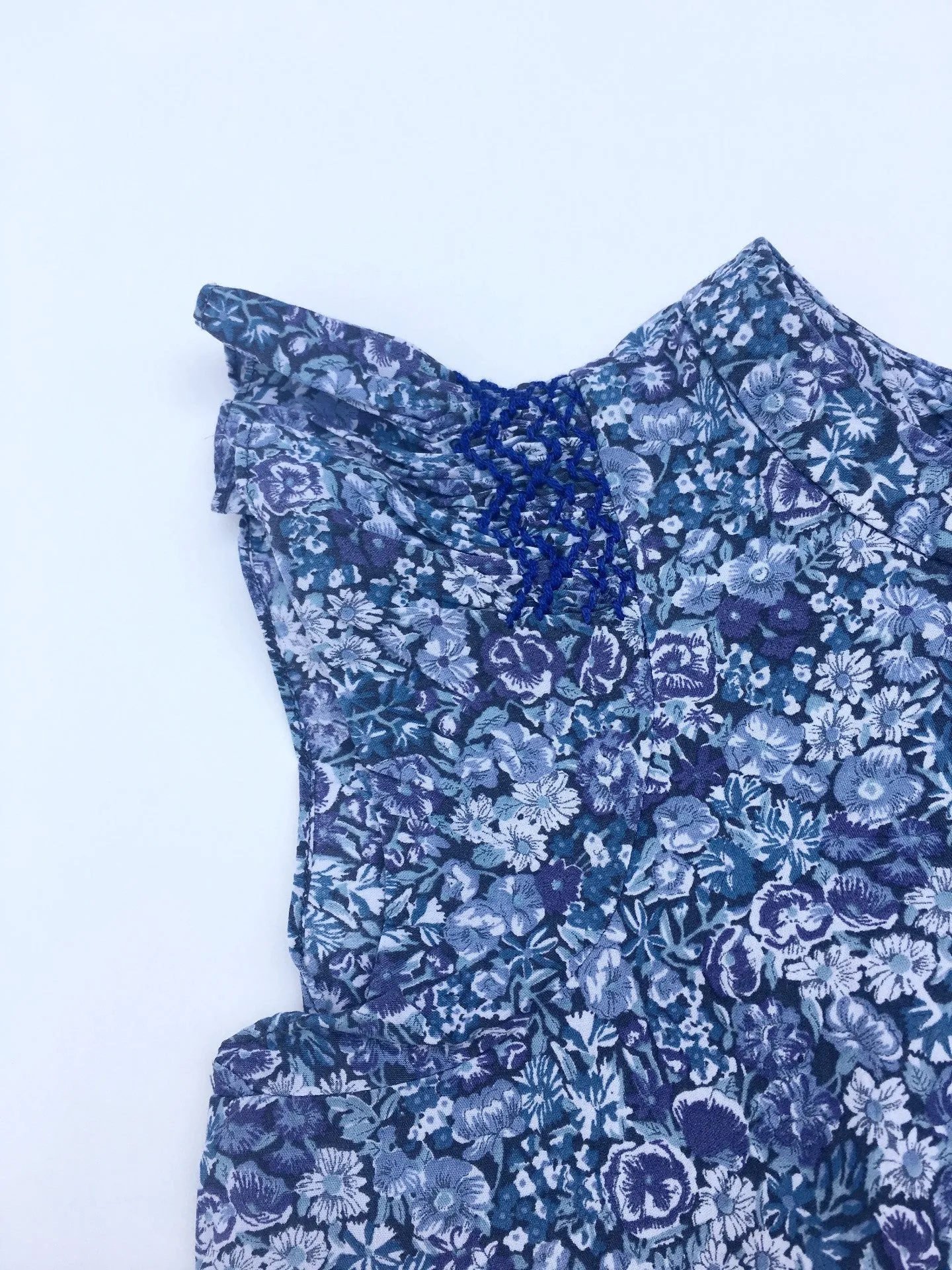 Bonpoint Blue Chive Liberty Print Summer Blouse