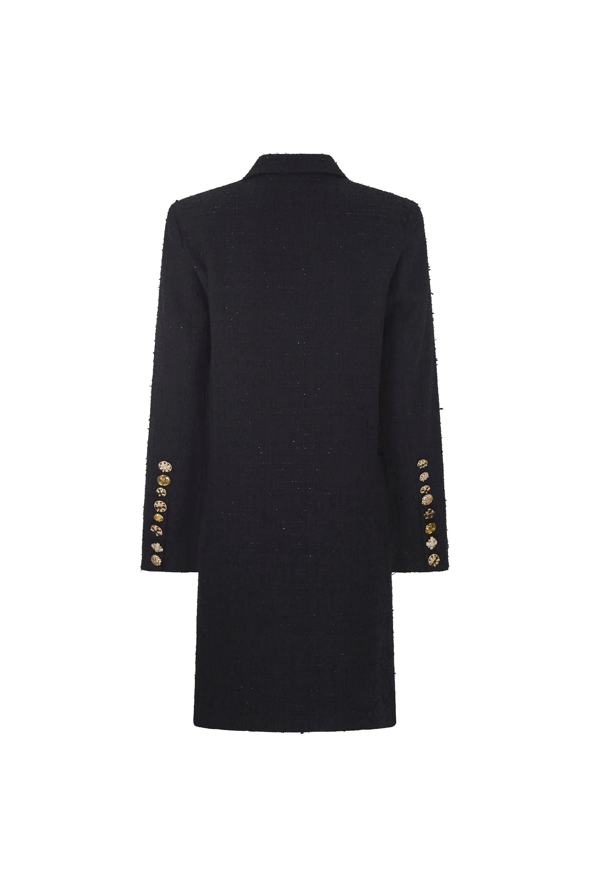 'BUTTON LUXE' MIDI LENGTH DOUBLE BREASTED COAT