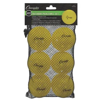 Champion Sports Roto Molded Outdoor Pickleballs-6 pack