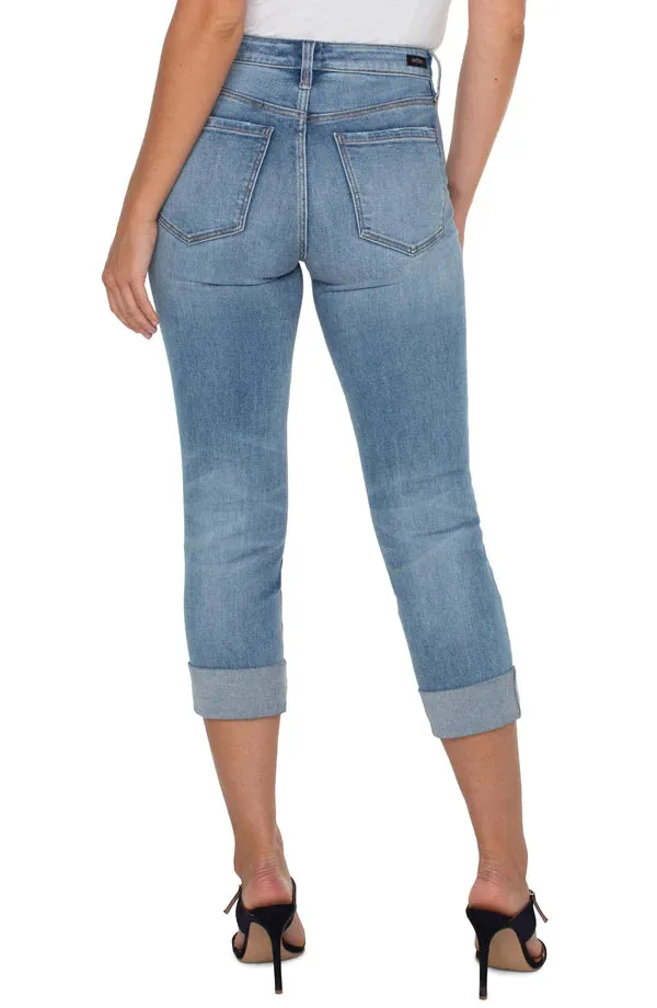 Charlie Crop Wide Rolled Cuff Jeans