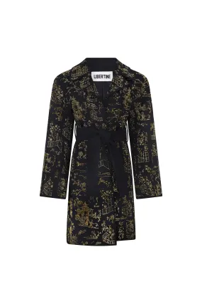 'CHINOISERIE' VIENNA WRAP COAT