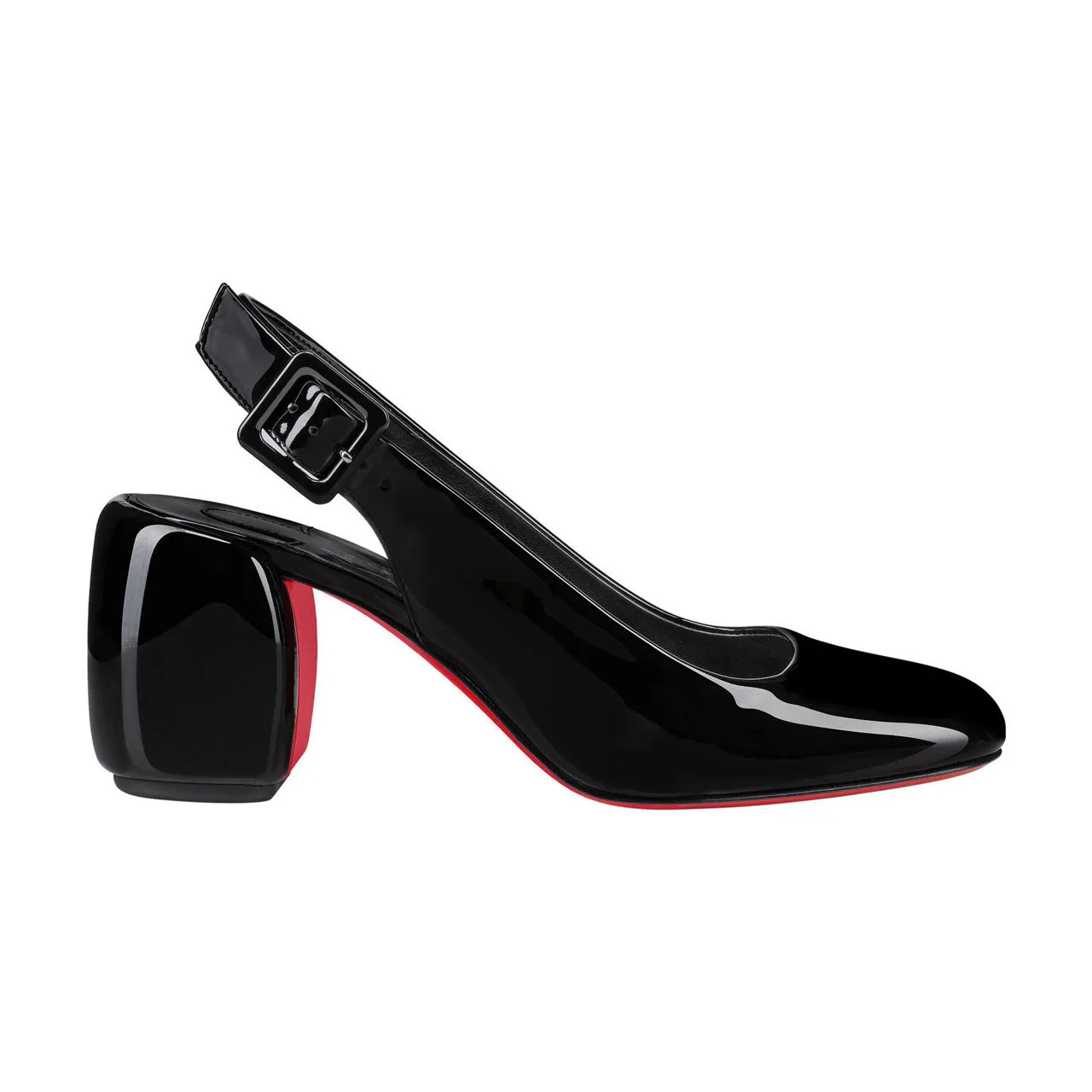 CHRISTIAN LOUBOUTIN Minny Slingback 70 Patent Block Heels - Red