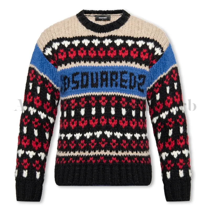 D SQUARED2  |Crew Neck Wool Street Style Long Sleeves Logo Luxury