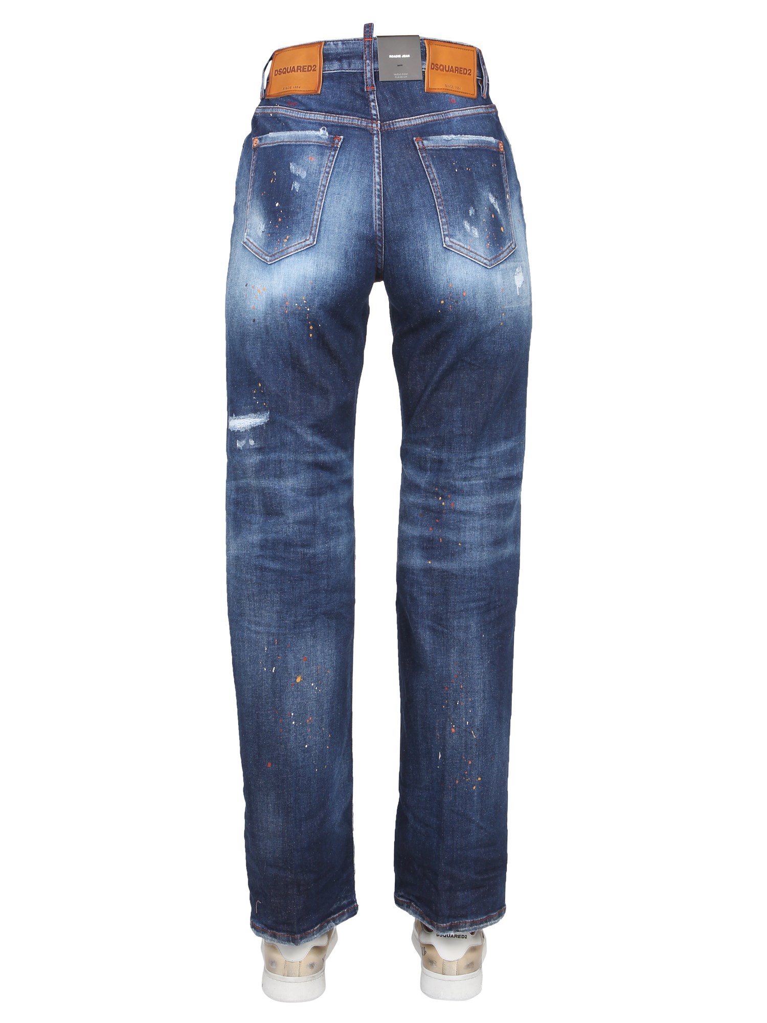 DSQUARED    COTTON DENIM ROADIE JEANS