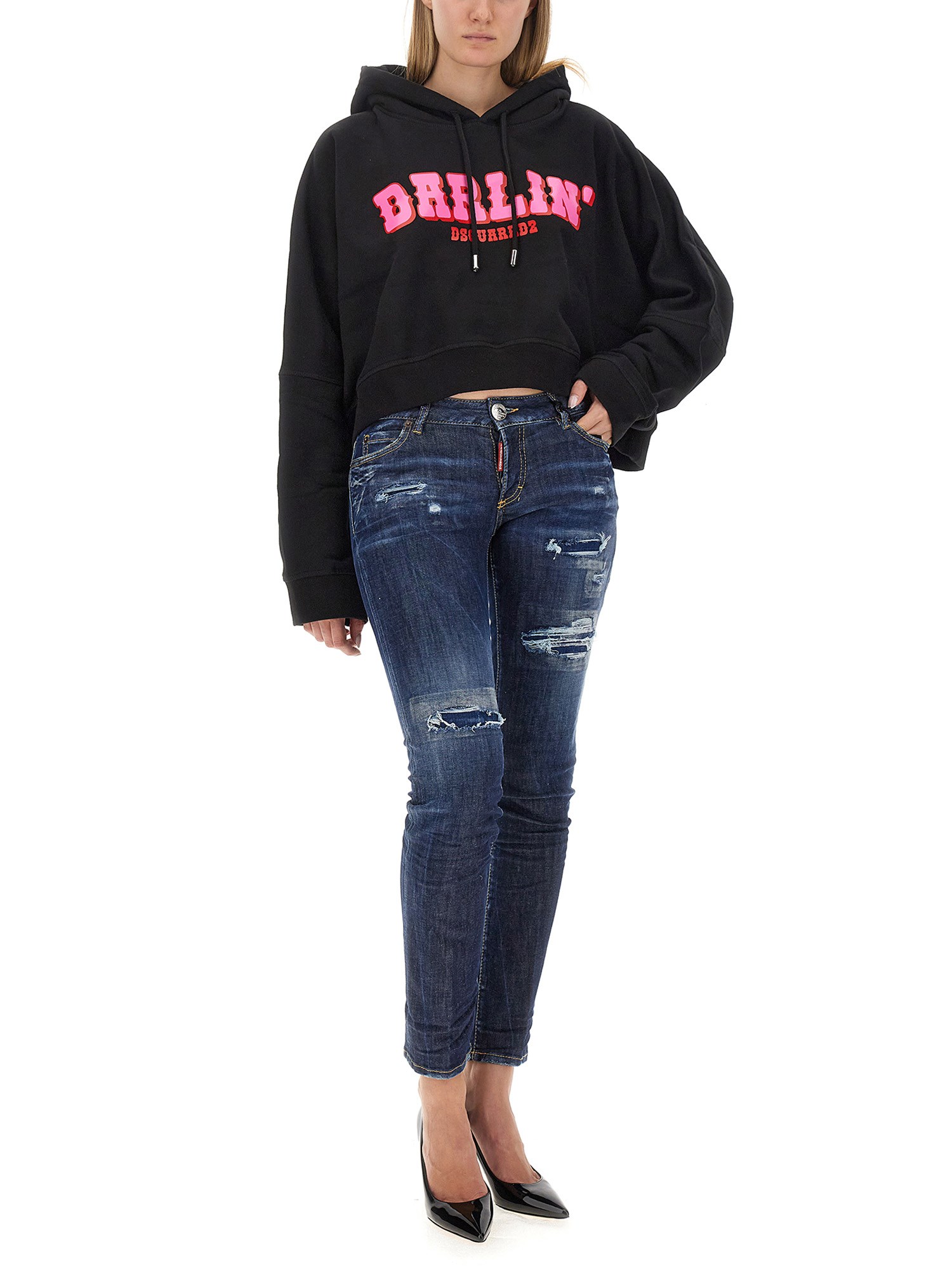 DSQUARED    JENNIFER COTTON DENIM JEANS