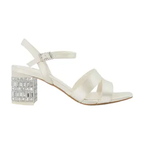 DUNE LONDON Matrimony Jewel-Embellished Block Heels - White