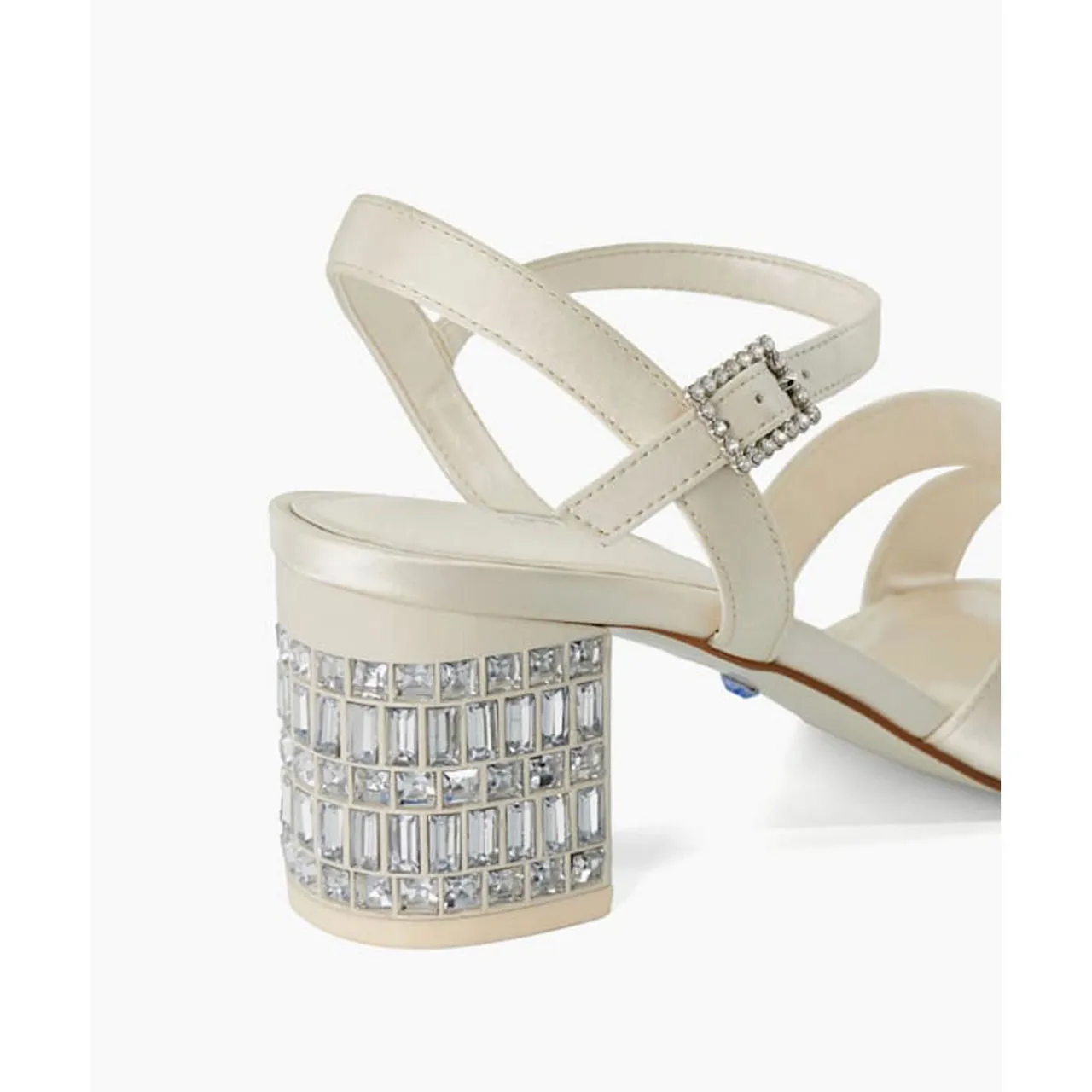 DUNE LONDON Matrimony Jewel-Embellished Block Heels - White