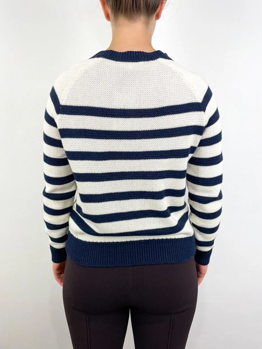 Emerson Sweater in Breton Stripe Ivory/Navy