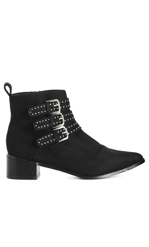 Evans Black WIDE FIT Bexley Ankle Boot