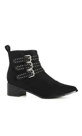 Evans Black WIDE FIT Bexley Ankle Boot