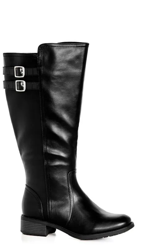 Evans Black WIDE FIT Daphne Tall Boot