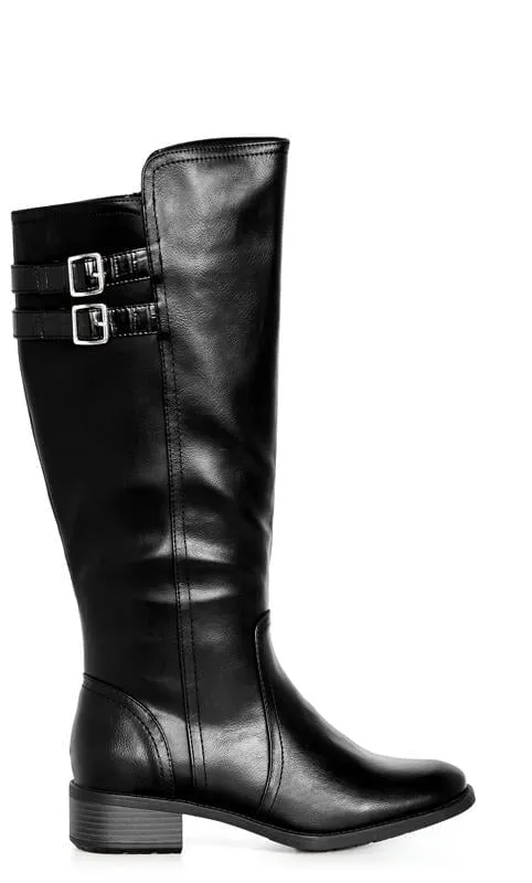 Evans Black WIDE FIT Daphne Tall Boot