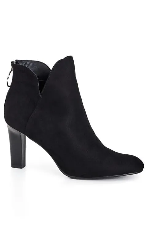 Evans Black WIDE FIT Miami Ankle Boot