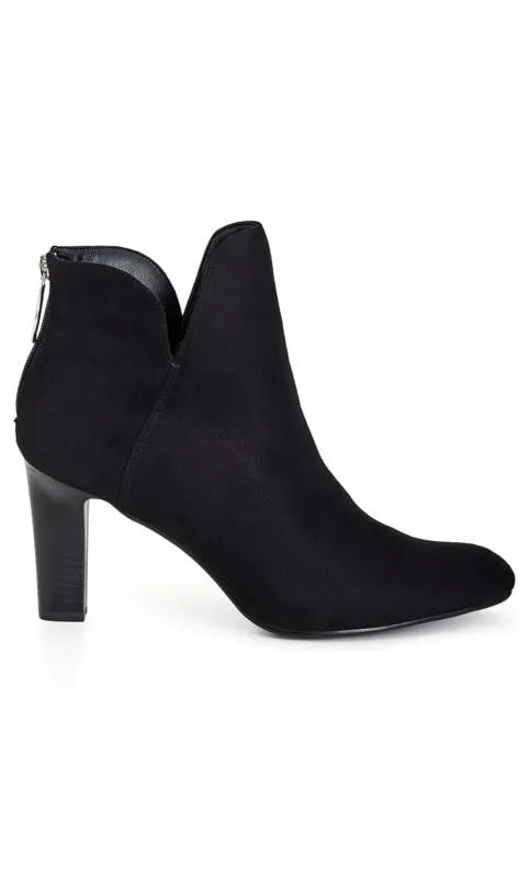 Evans Black WIDE FIT Miami Ankle Boot