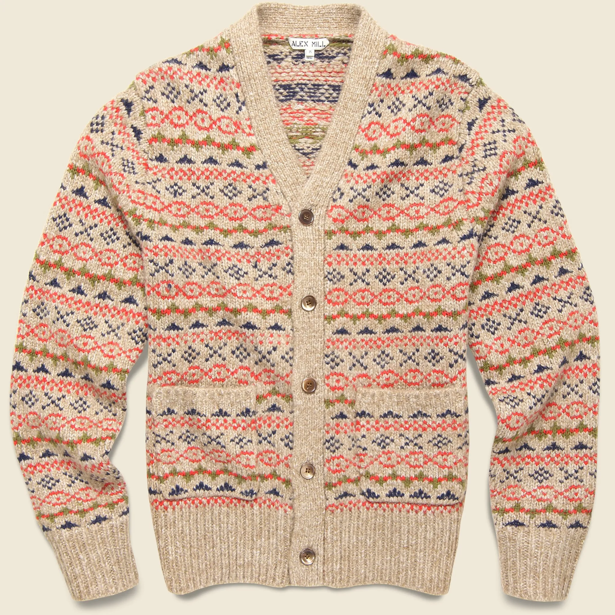 Fair Isle Cardigan - Camel Multi