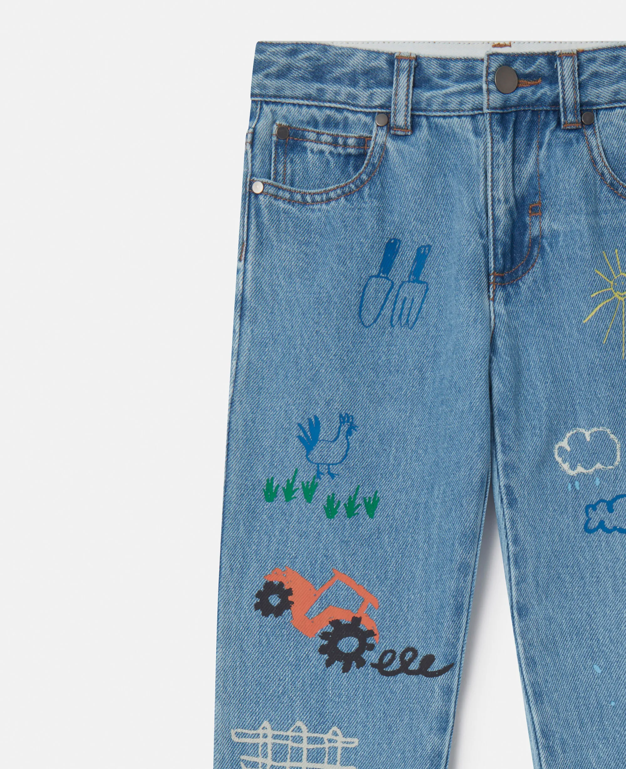 Farmyard Print Denim Jeans