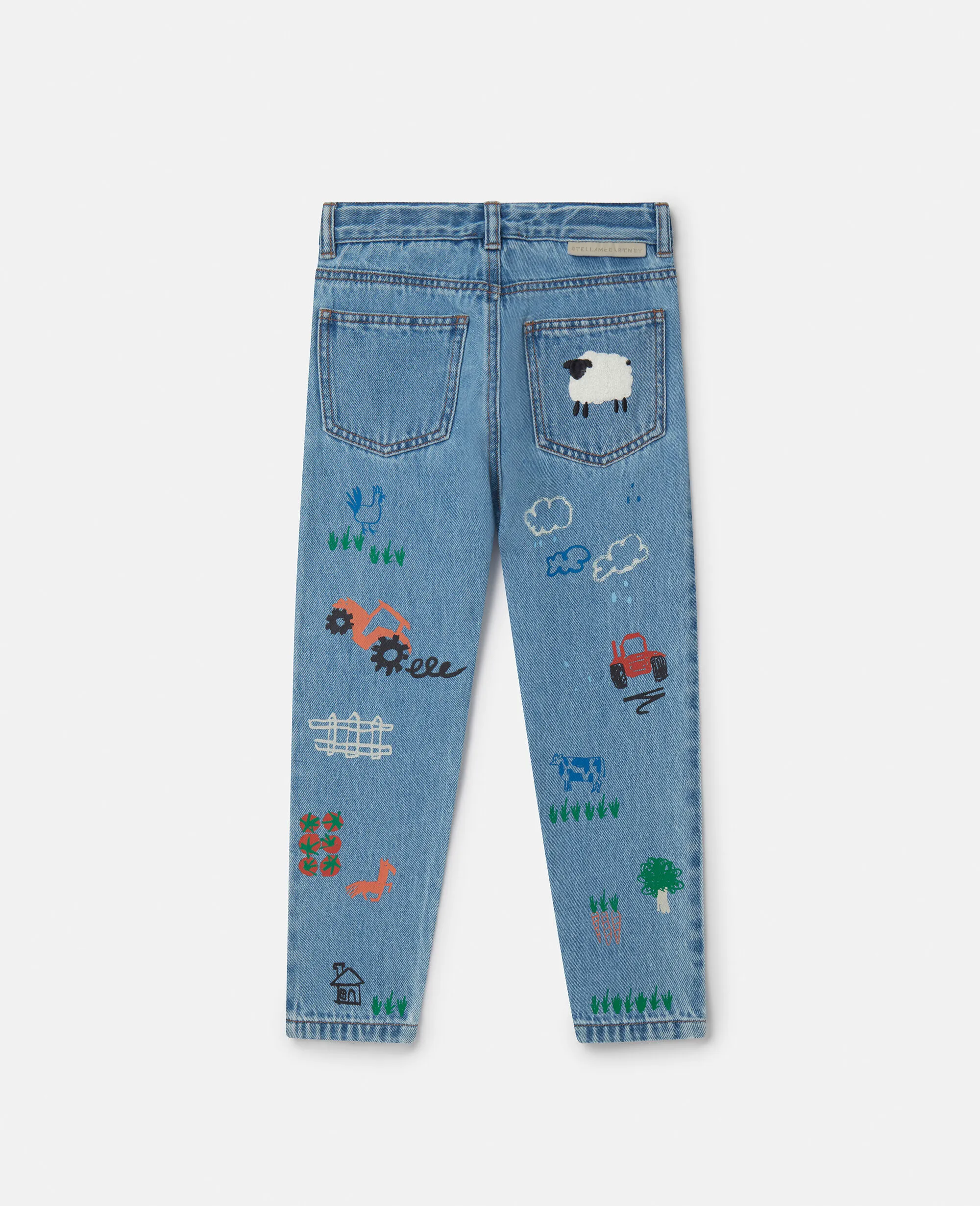 Farmyard Print Denim Jeans