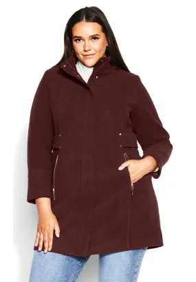 Faux Wool Plain Coat