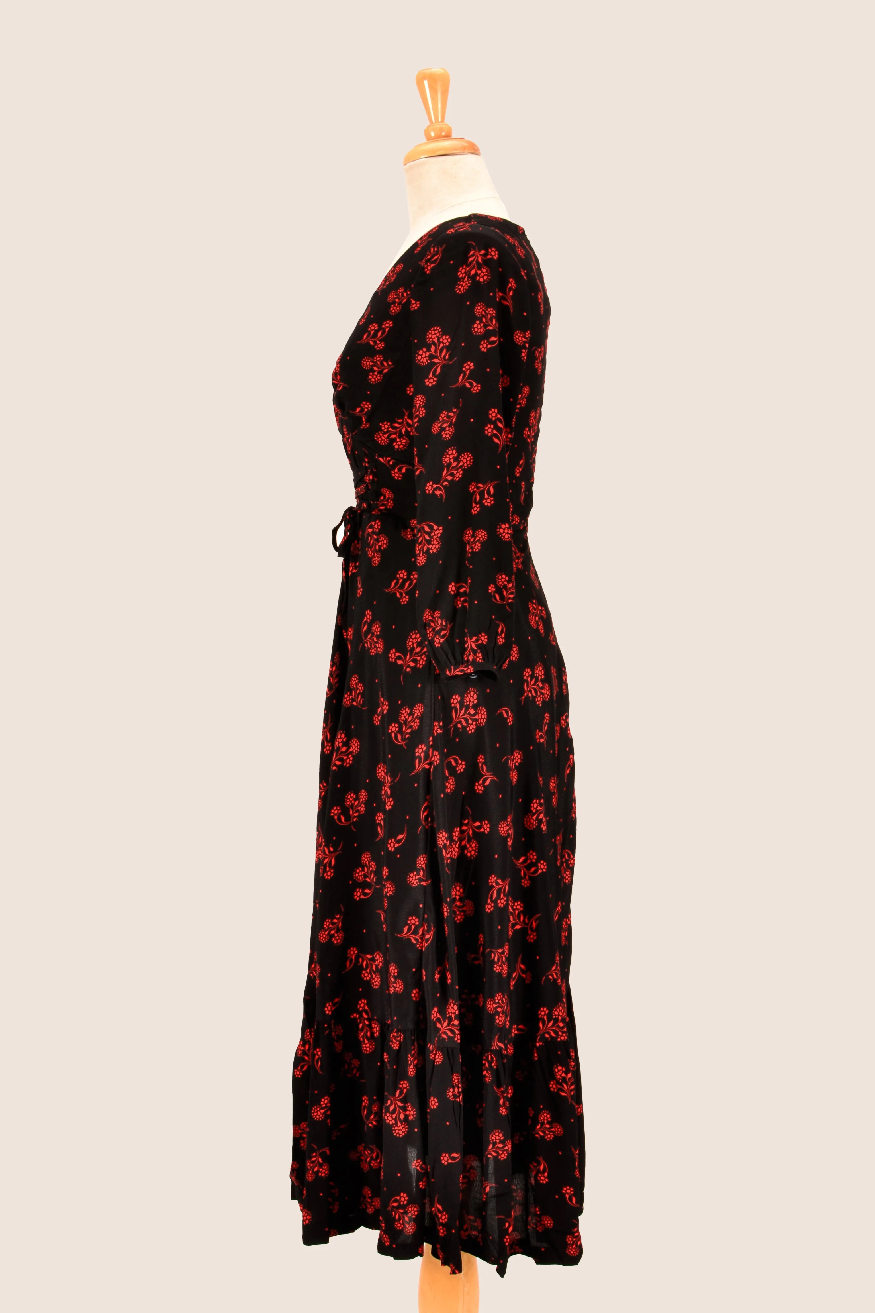 Fiorella Black & Red Long Sleeve Dress