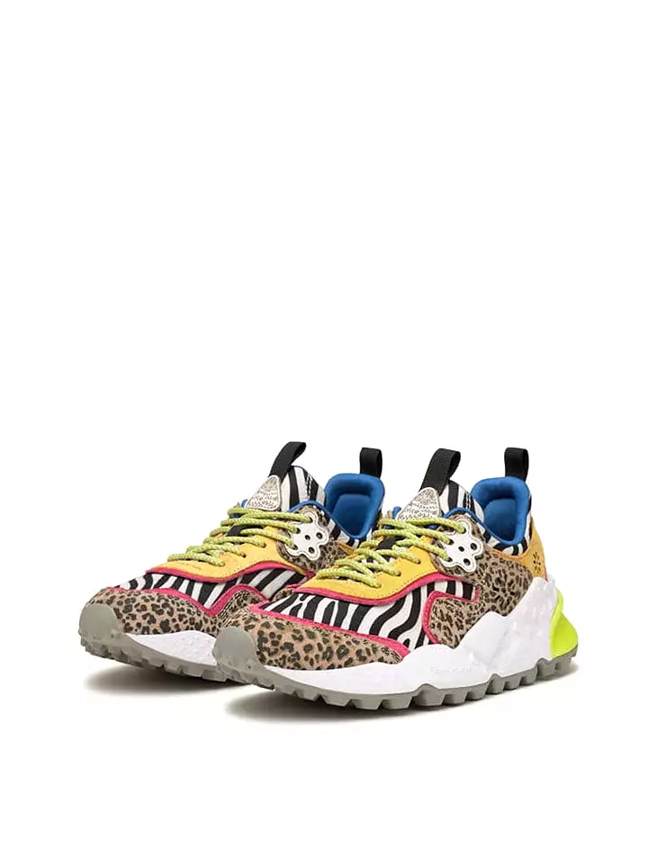 Flower Mountain Kotetsu Trainers Leopard Print / Pastel