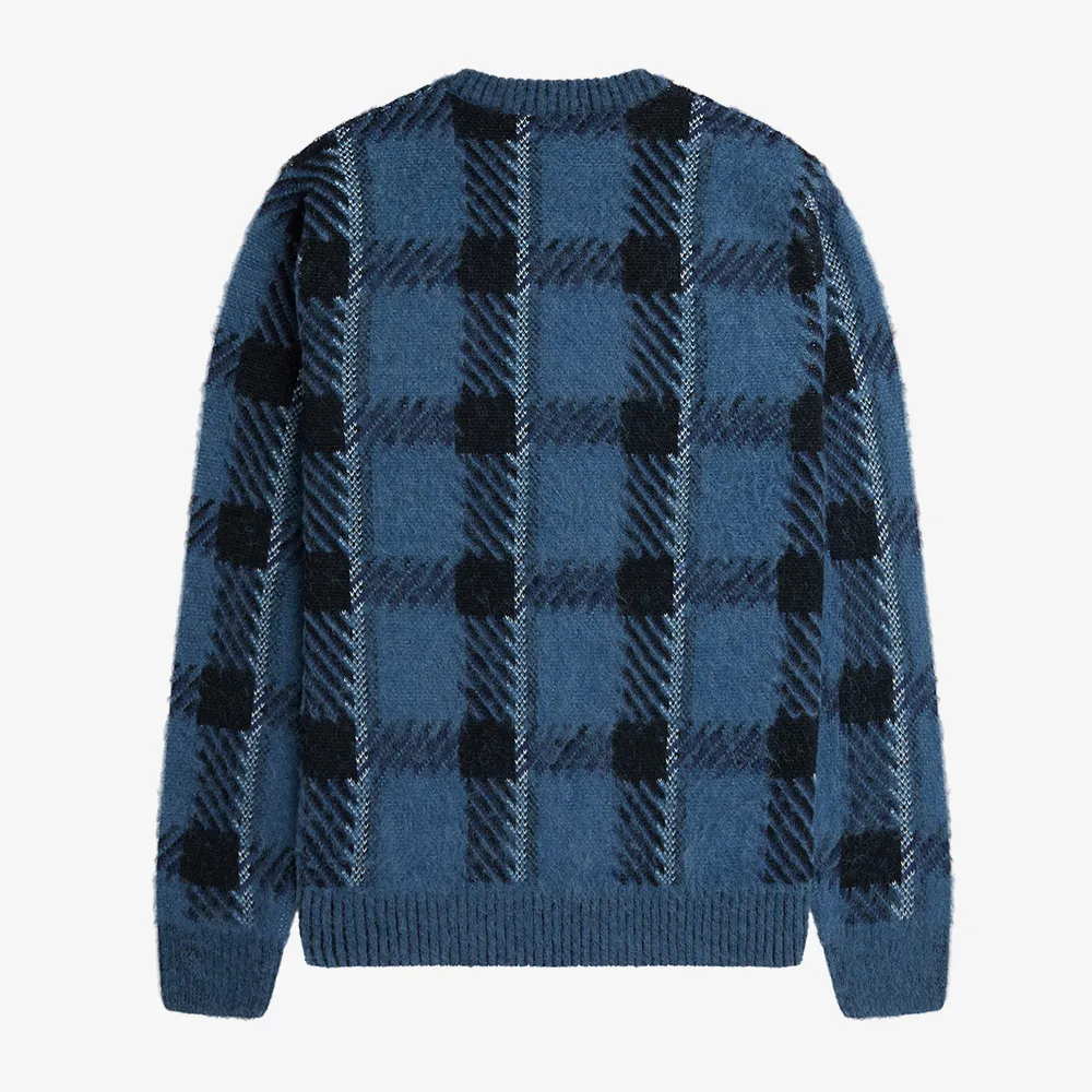 FRED PERRY  |Crew Neck Tartan Unisex Wool Nylon Street Style U-Neck