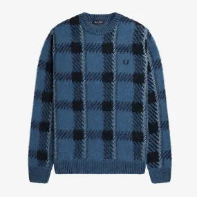 FRED PERRY  |Crew Neck Tartan Unisex Wool Nylon Street Style U-Neck