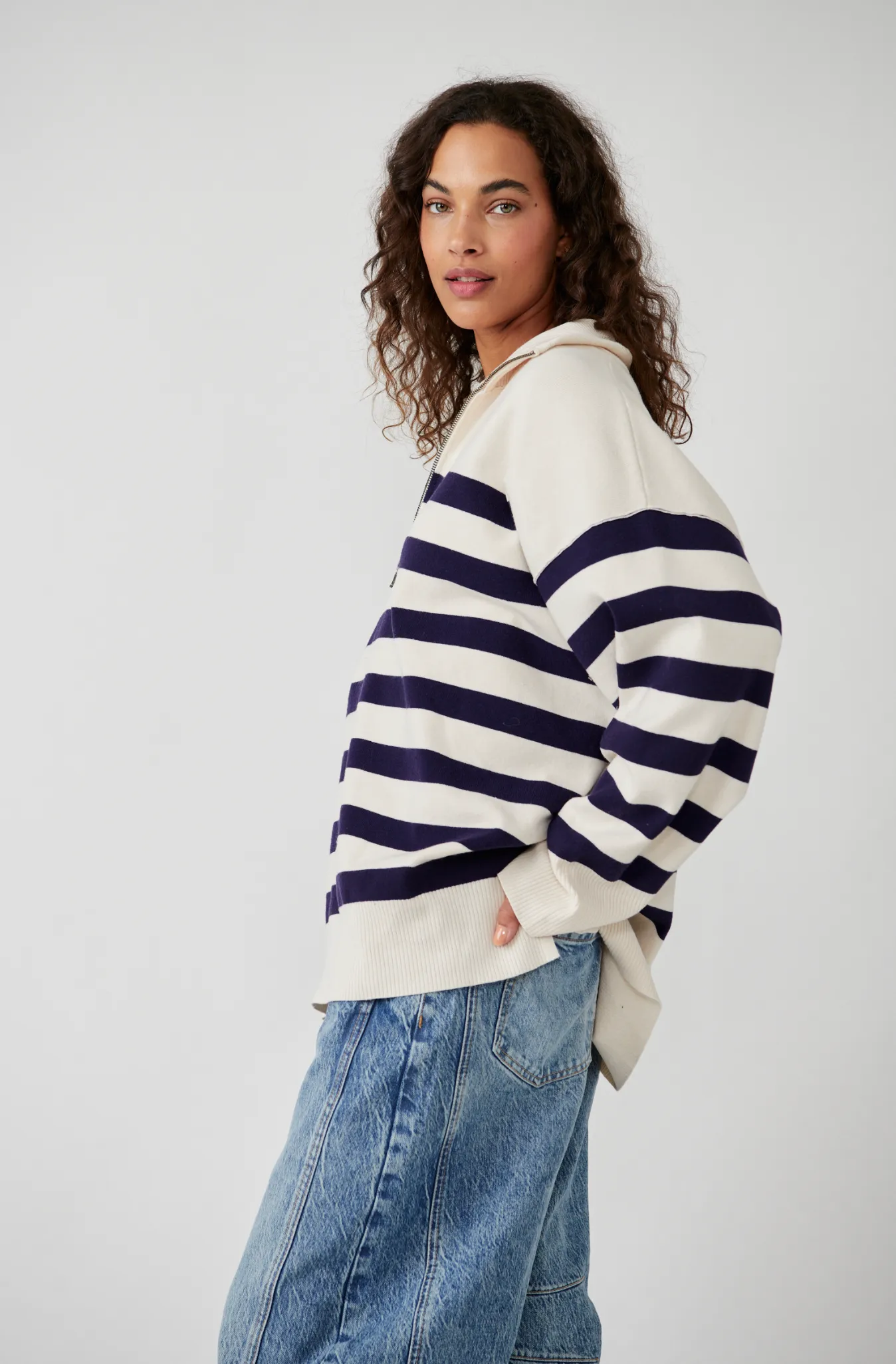 Free People Coastal Stripe Pullover