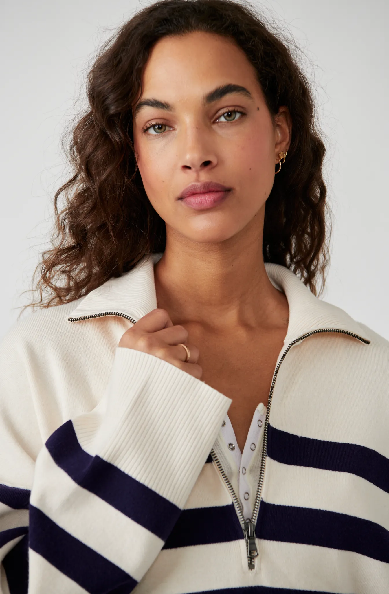 Free People Coastal Stripe Pullover