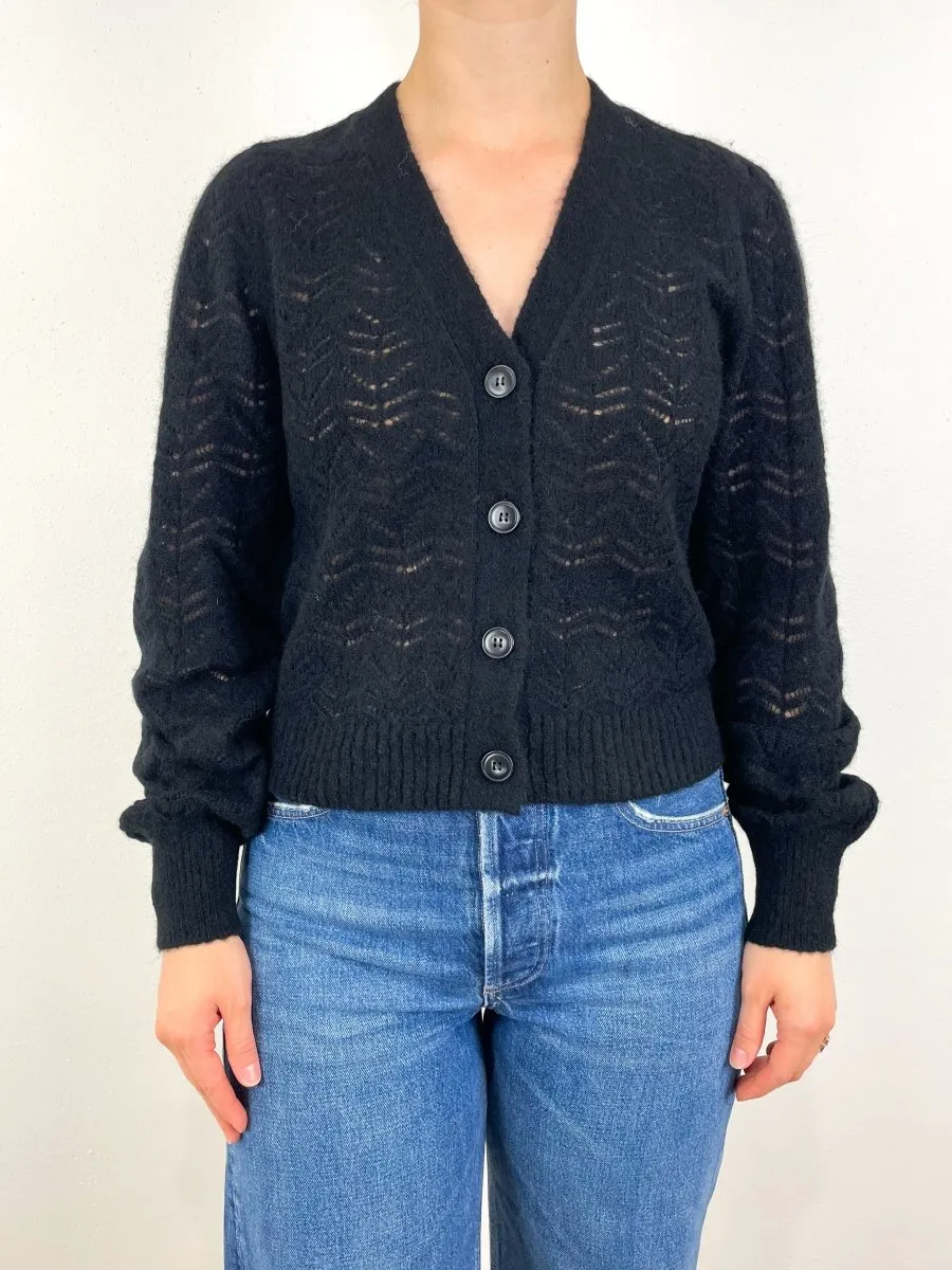 Full Sleeve Cardigan Sweater in Black