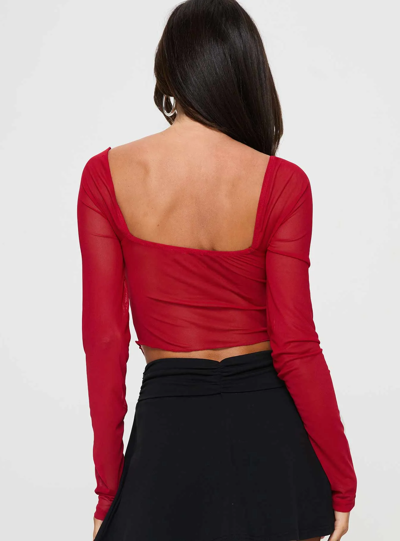 Graviete Long Sleeve Top Red