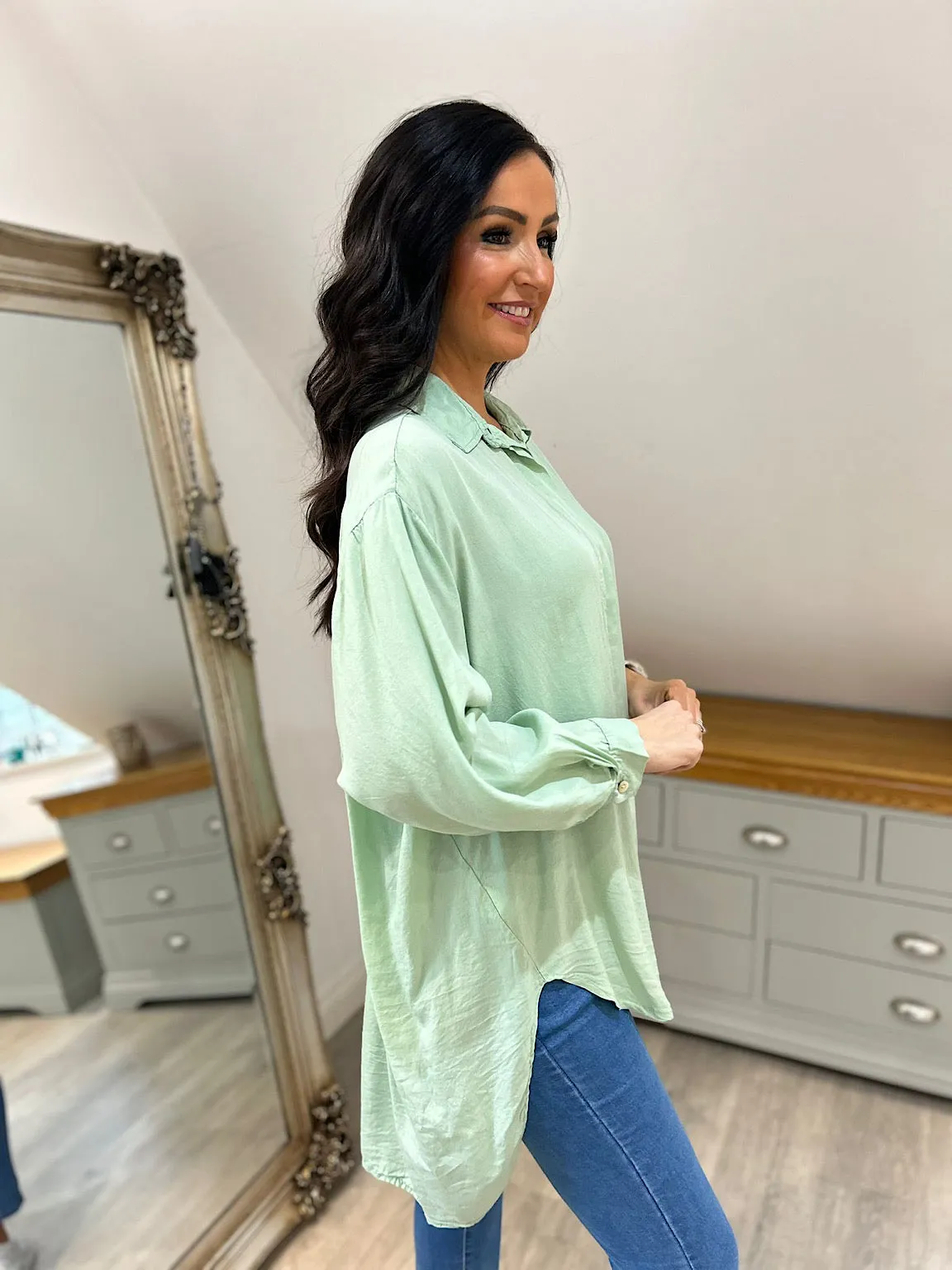 Green Sequin Star Blouse Simone