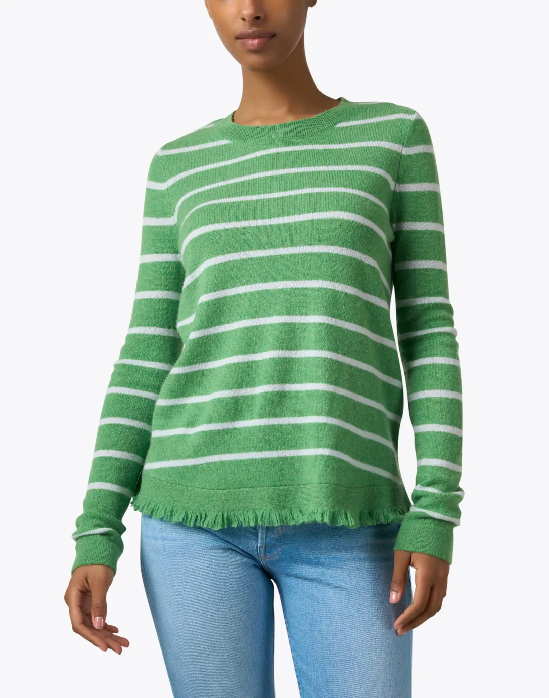 Green Striped Cashmere Sweater