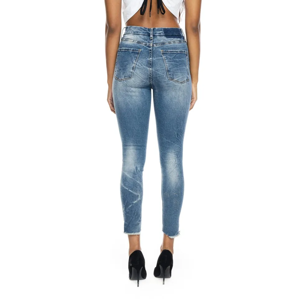 High Rise Super Skinny Heavy Ripoff Jeans - Lyons Blue