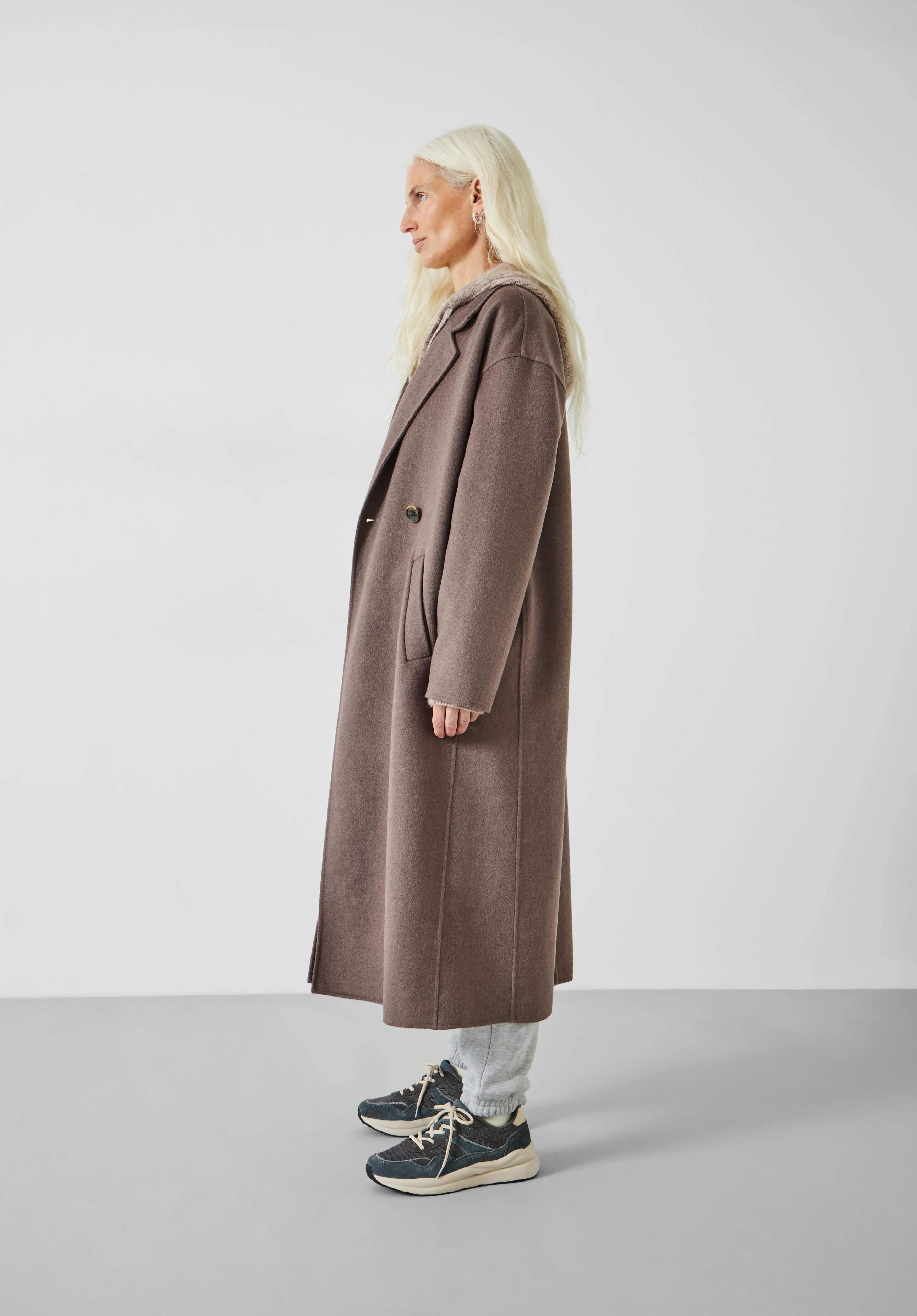 Iris Relaxed Wool Blend Double Faced Coat